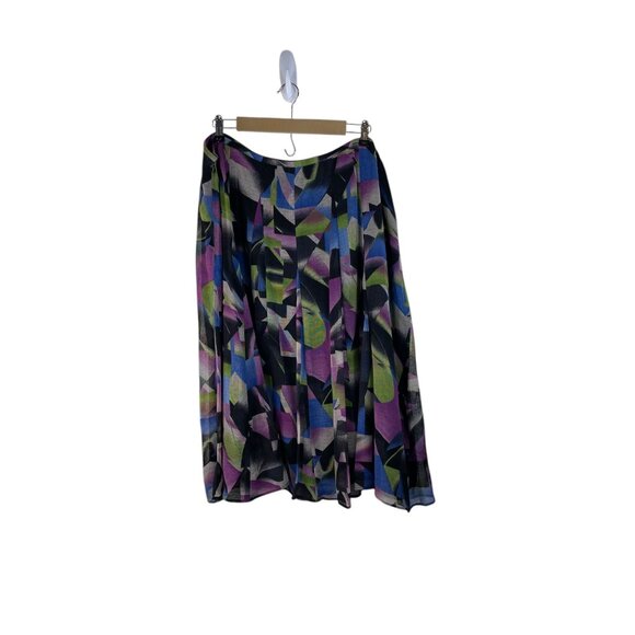 Jones New York 22W Pleated Midi Skirt Abstract Multicolor Print - Picture 3 of 9